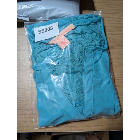 Rebellious One Womens Turquoise Button-Up Lace Open Back Blouse Size S - Picture 8 of 8